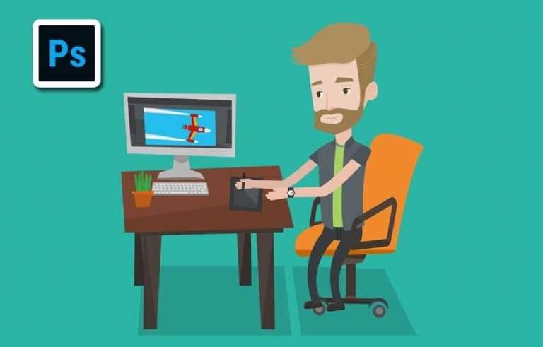 person working on design using adobe photoshop software