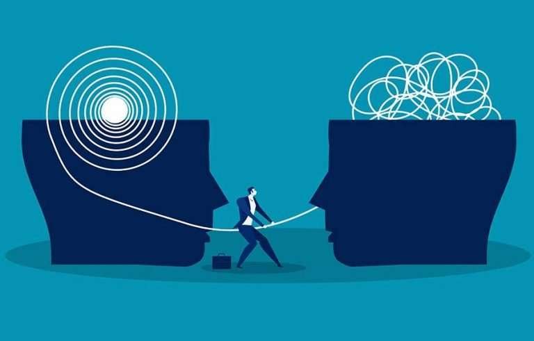 Person reading opposite mindset