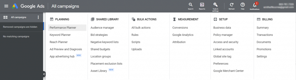 Google ads' Portfolio Strategies